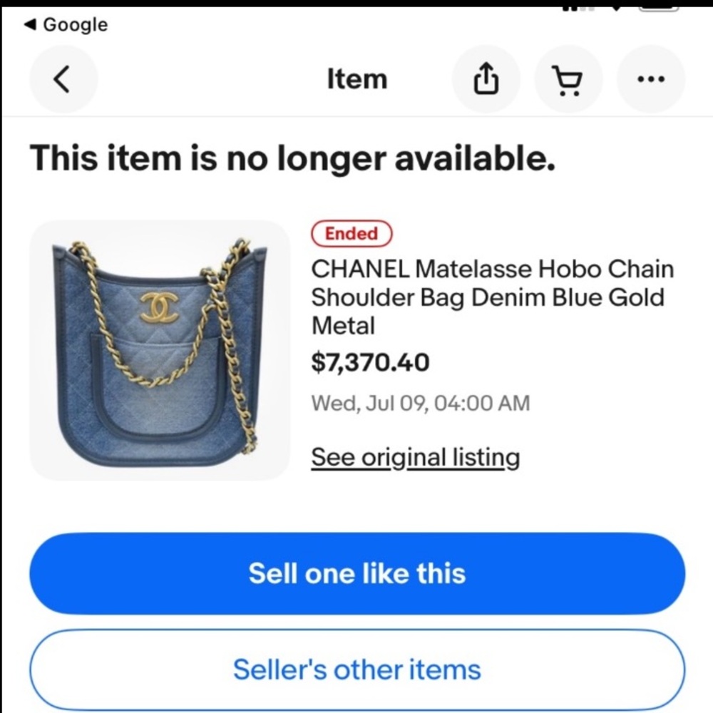 Chanel Blue Quilted Denim Hobo Bag - Picture 12 of 13